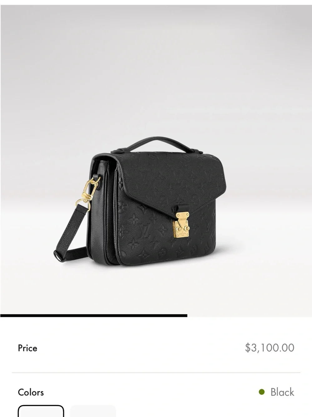 Louis Vuitton Black Leather Pochette Métis